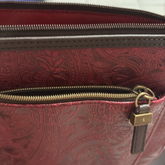 Relic Red Embossed Bag with lots of Compartments - Picture 7 of 8